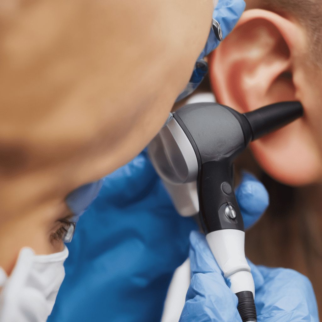 Cardiologist examining patient